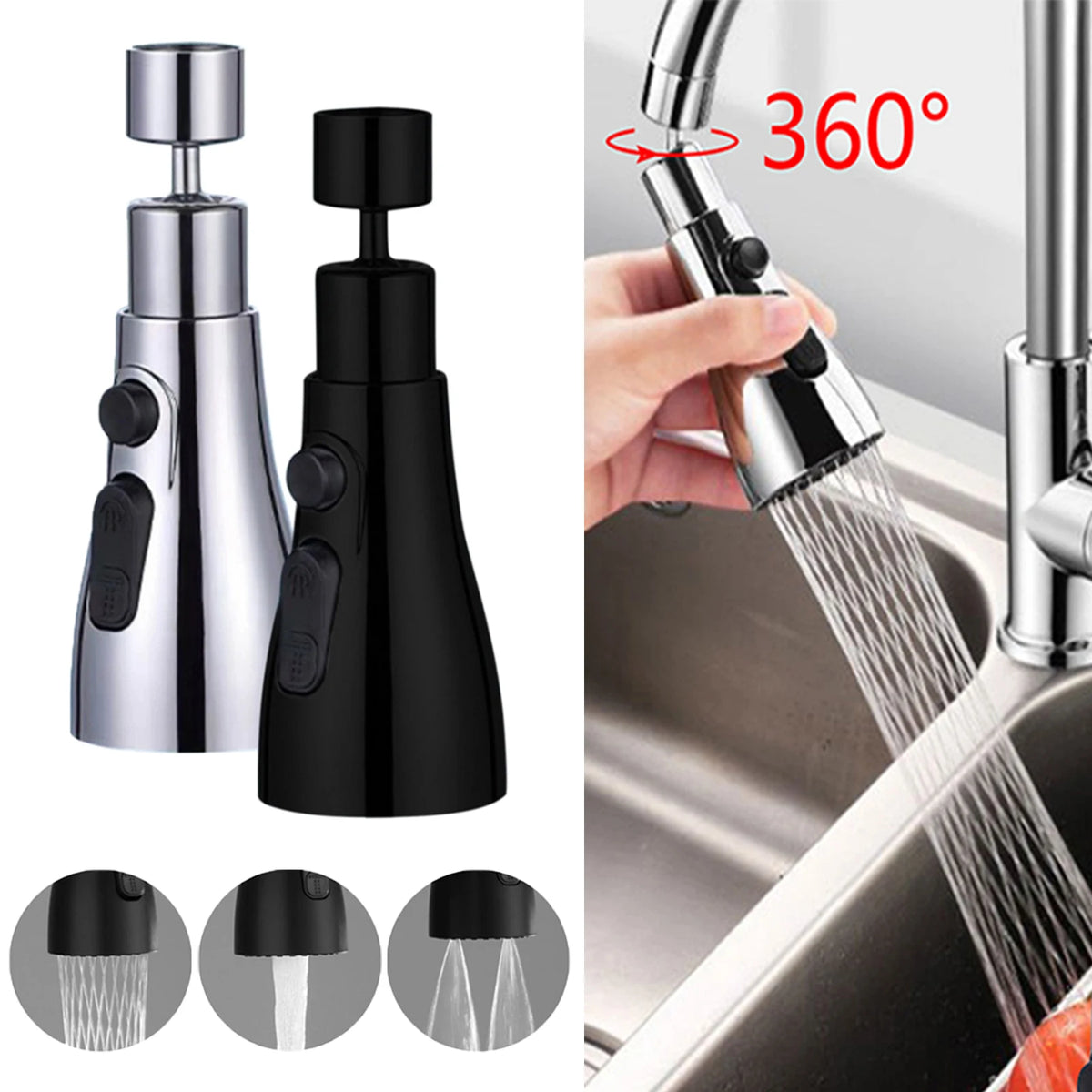 Rotating Kitchen Faucet Tap Extender