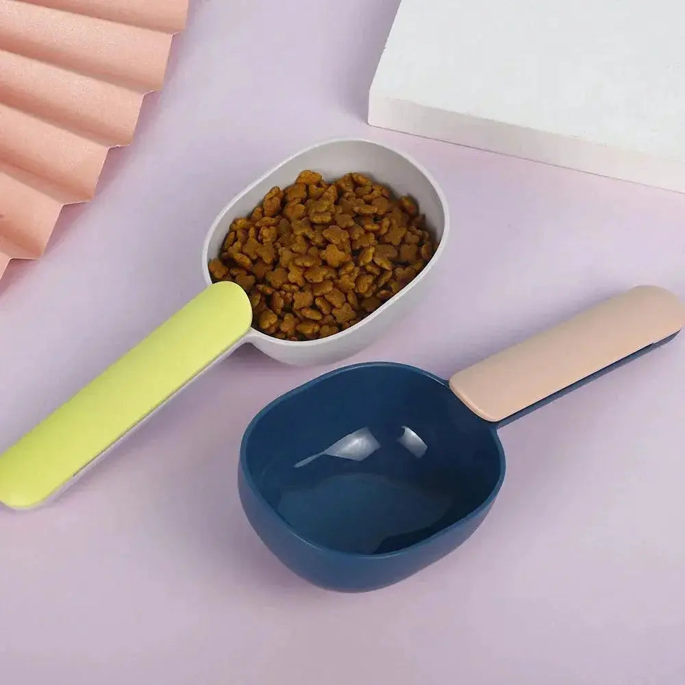 Portable Pet Food Scoop With Bag Clip Pet Feeders Supplies
