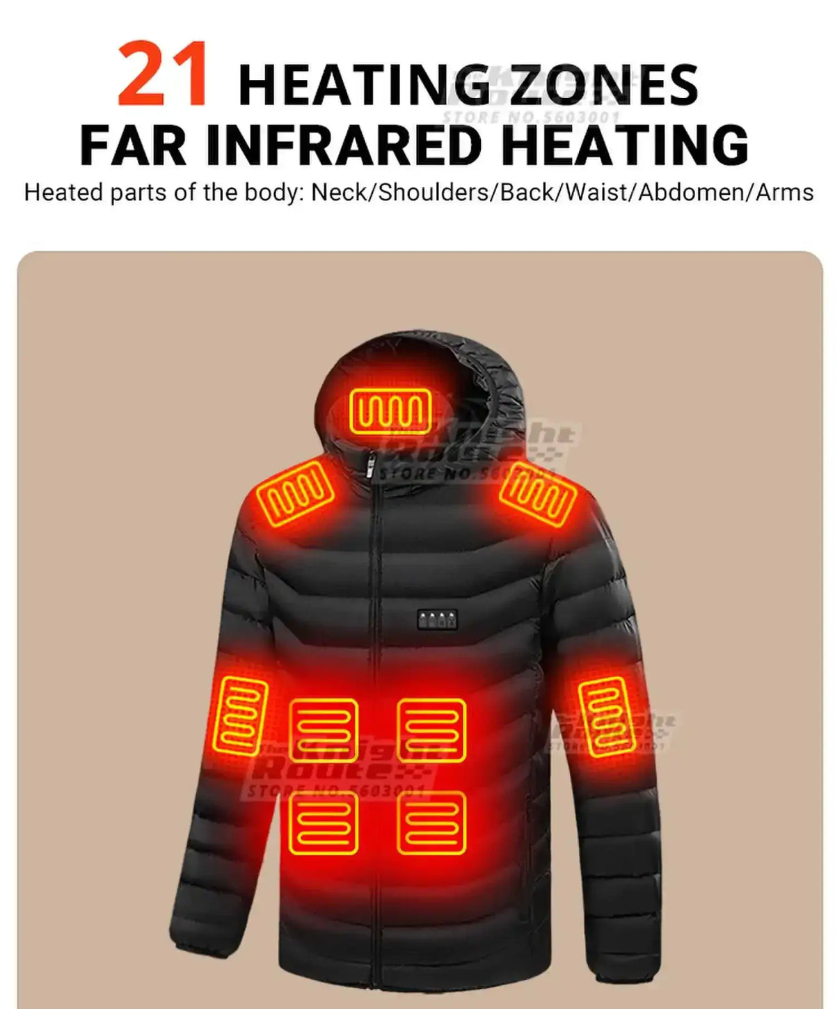 Heated Jacket for Outdoor Winter Wear — product view 19
