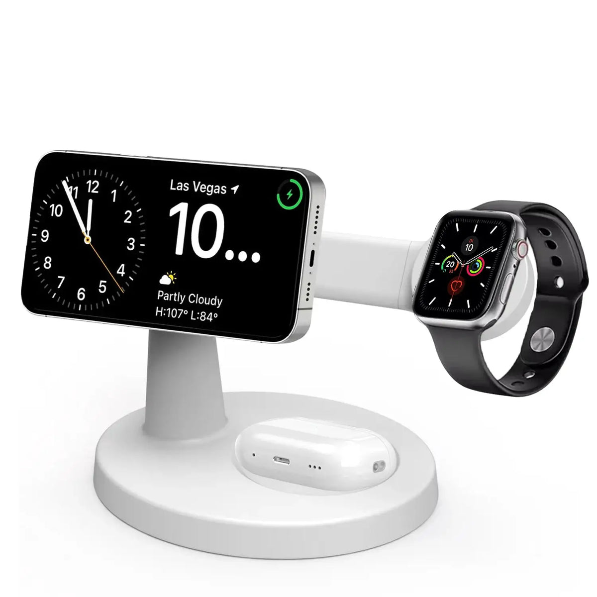 3 In 1 Magnetic Wireless Charger Stand For Magsafe iPhone 16 15 14 13 Pro Max Apple Watch 9 8 AirPods Pro Fast Charging Station