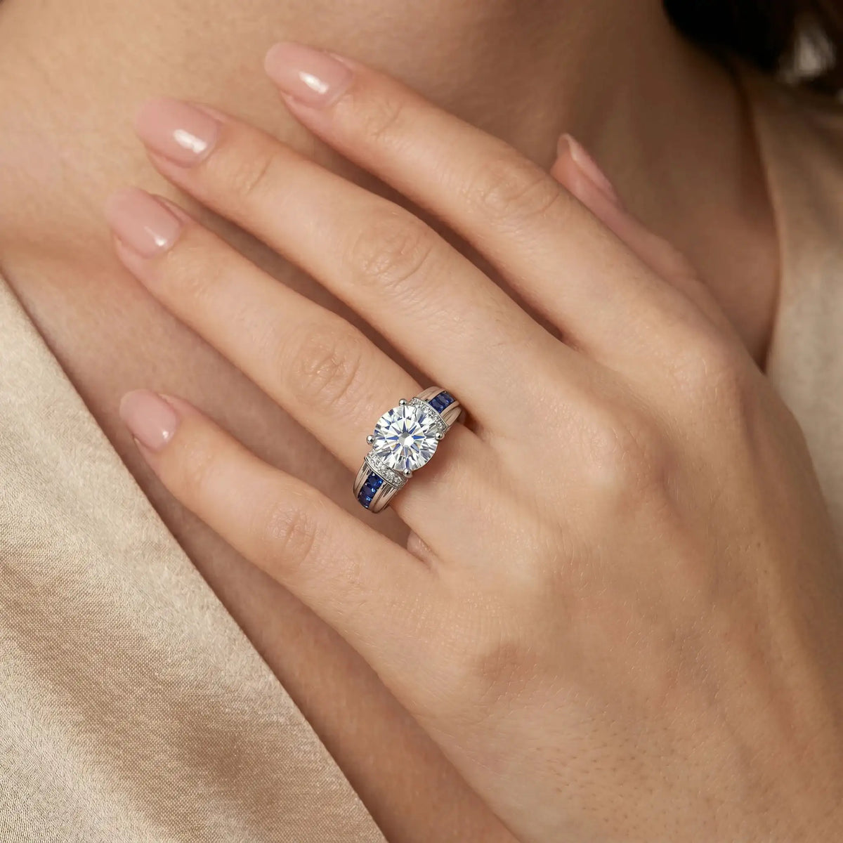 Luxury Moissanite Engagement Ring Style MGMEM — product image 5