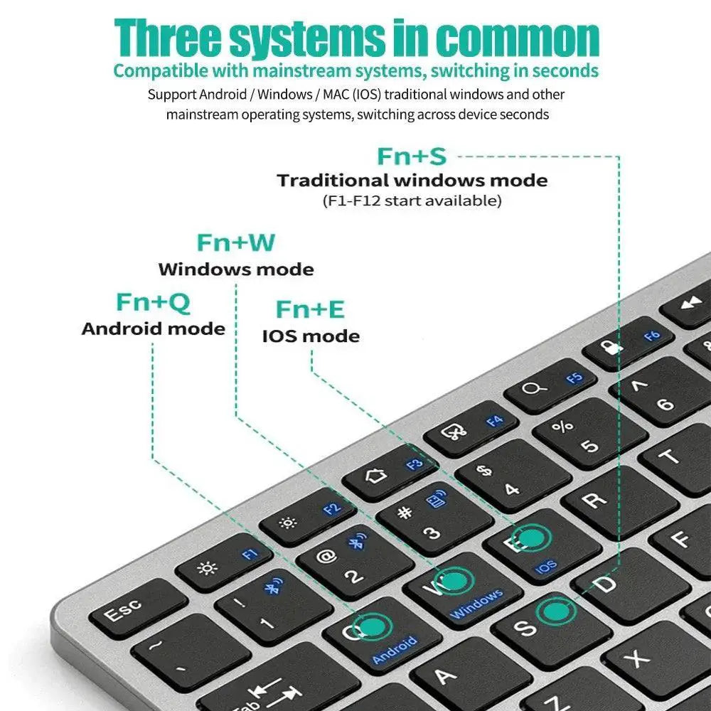 Wireless Multi Device Keyboard For Laptop PC TV iPad