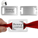 Personalized Slide-on Pet Tag Engraved Stainless Steel Tag