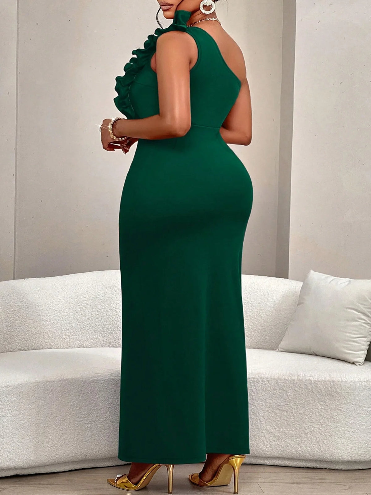 Plus Size Slit Evening Dress