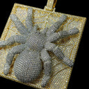 Shiny Sparkling Ice Out CZ Spider Design Charm Gold Plated
