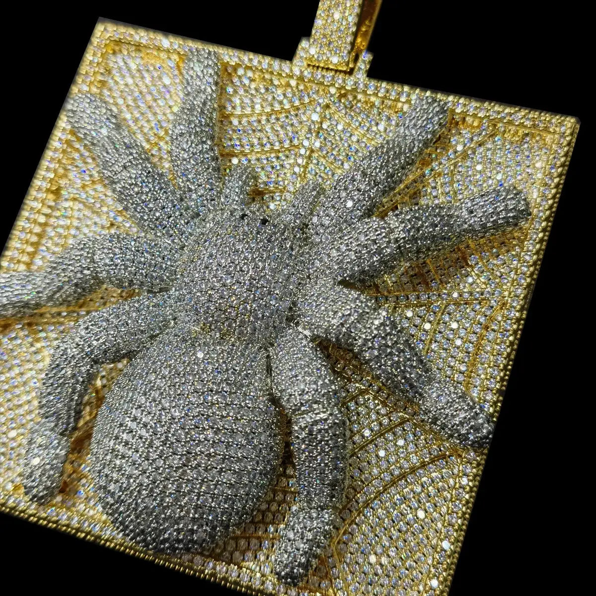 Shiny Sparkling Ice Out CZ Spider Design Charm Gold Plated — product view 5