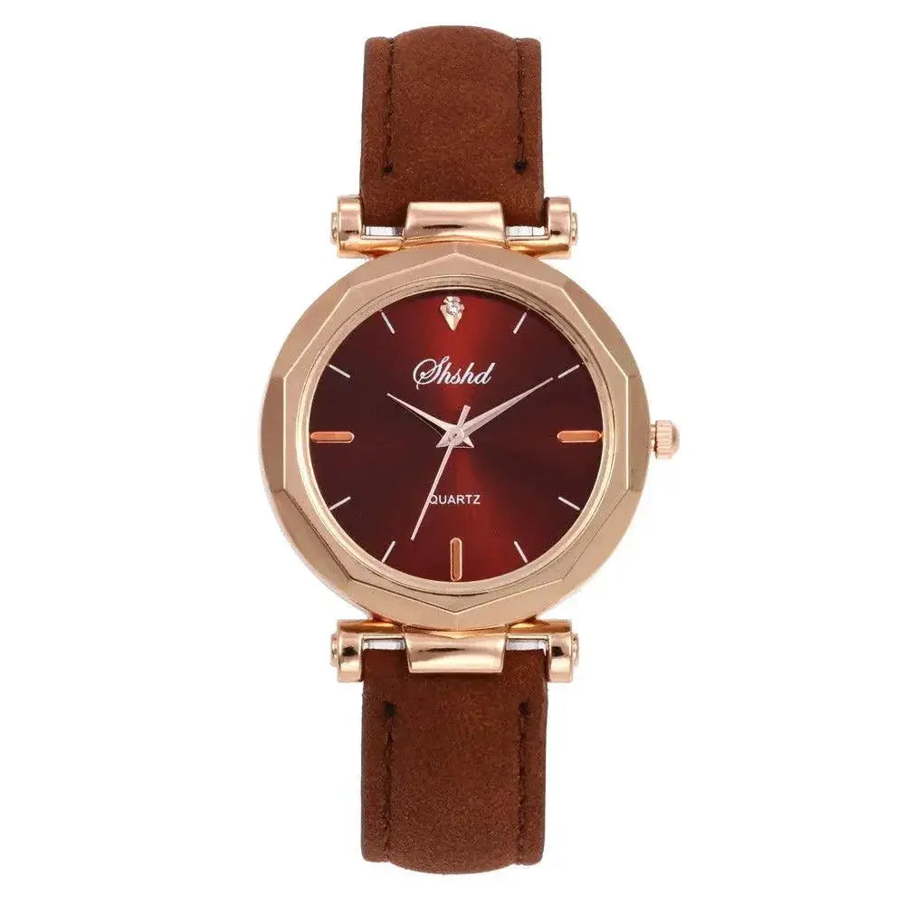 Gold Quartz Womens Wristwatch Elegant Style For Ladies