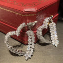 Luxury Wheat Earrings Shiny Zircon Party Charm Jewelry