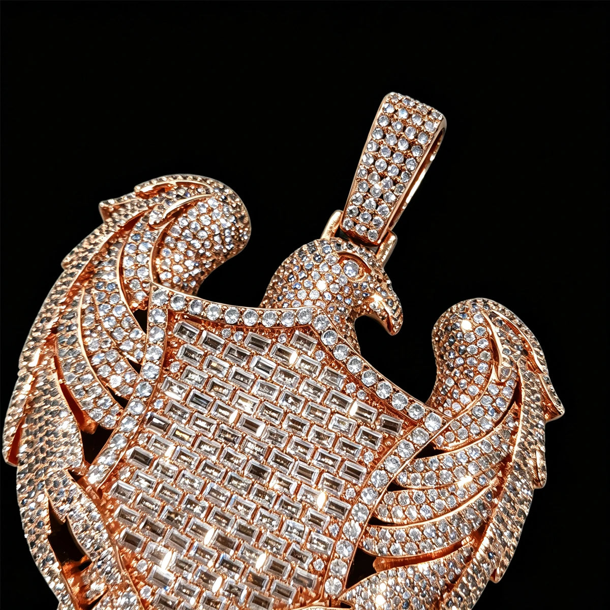 Iced Out Eagle Shield Heart
