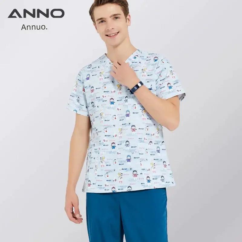 Annuo Printed Nurse Doctor Pediatric Comfortable Scrubs