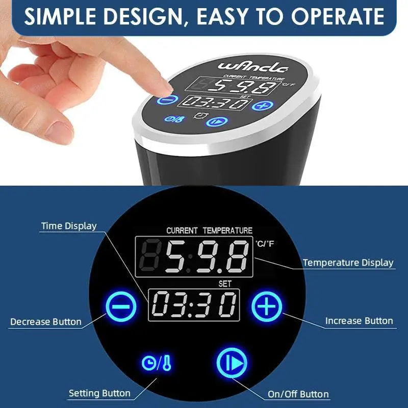 Wancle 1100W Sous Vide Cooker LCD Touch Circulator