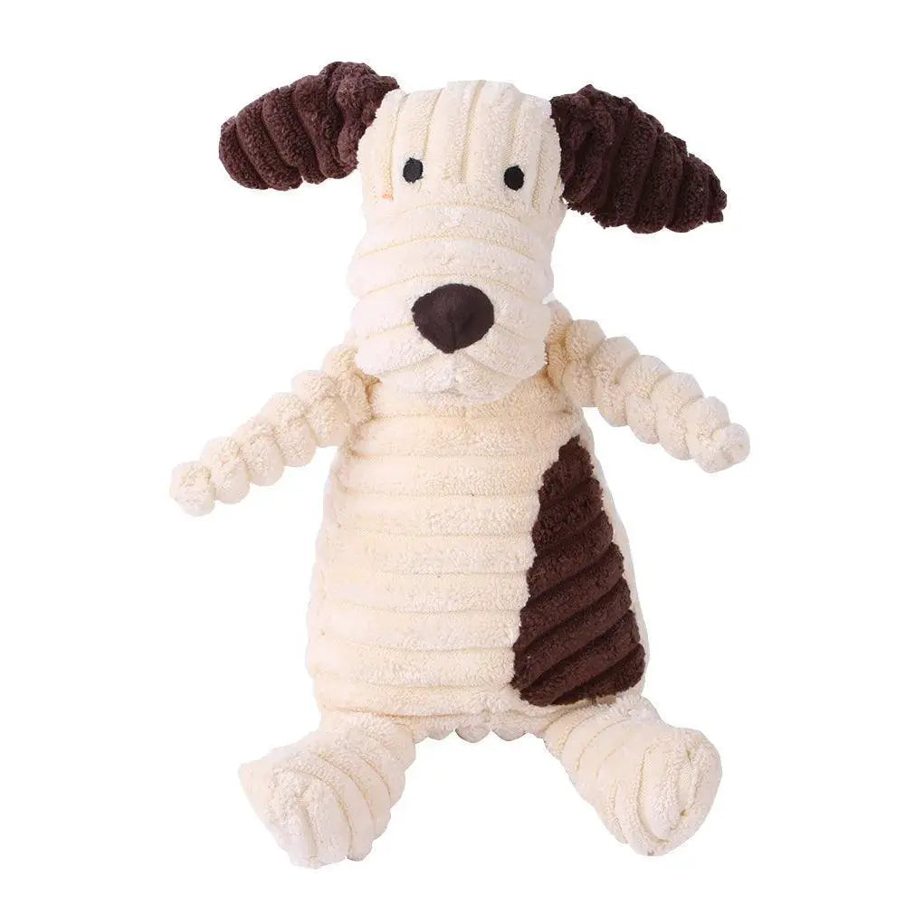 Corduroy Plush Dog Toys Bite Resistant Squeaky Pets