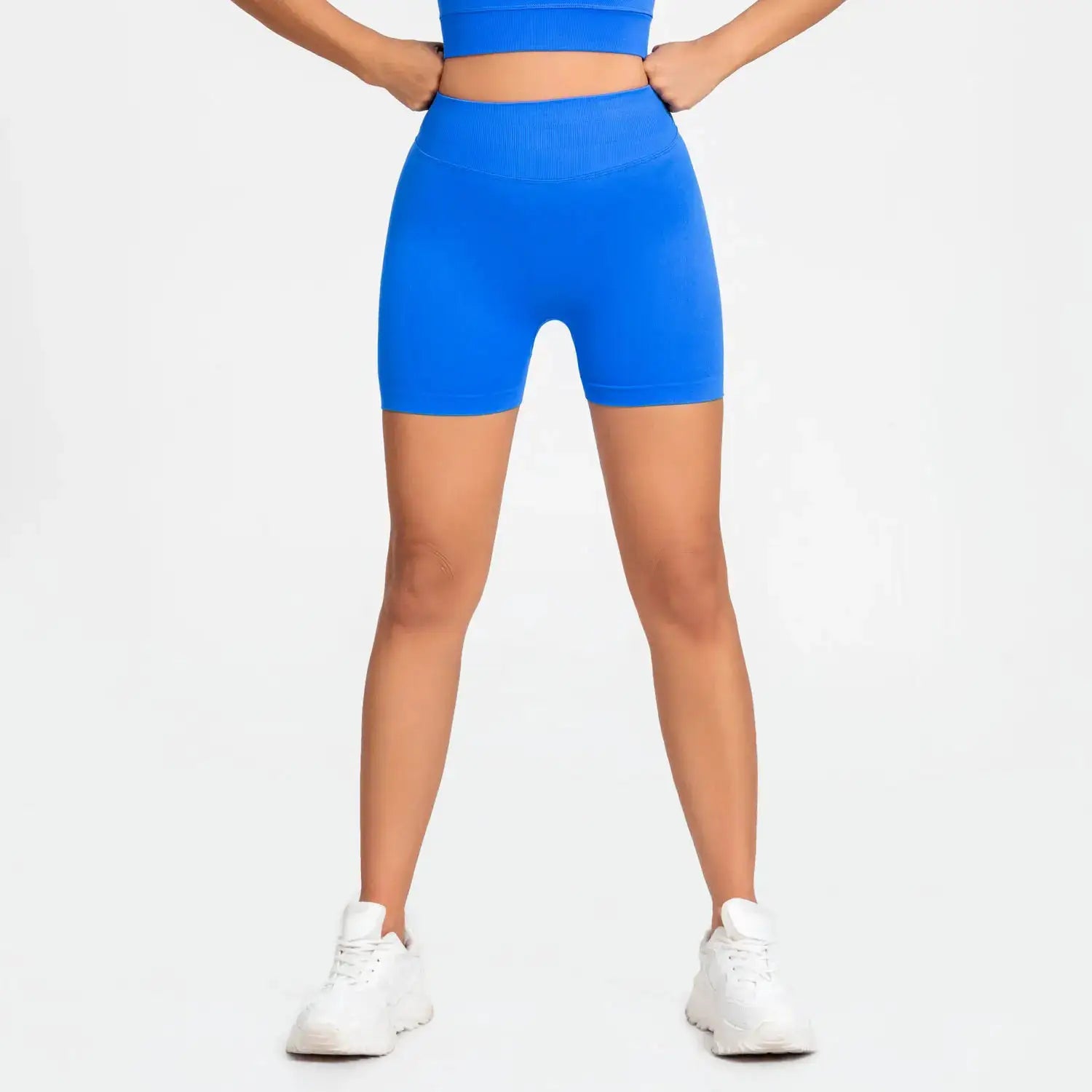 NCLAGEN Impact Shorts 4.5" Women Fitness Sports Biker Shorts Low Ribbed Band Gym Workout Scrunch Butt Yoga Seamless Leggings