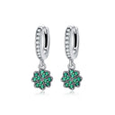 Sterling Silver Hoop Earrings Crystal
