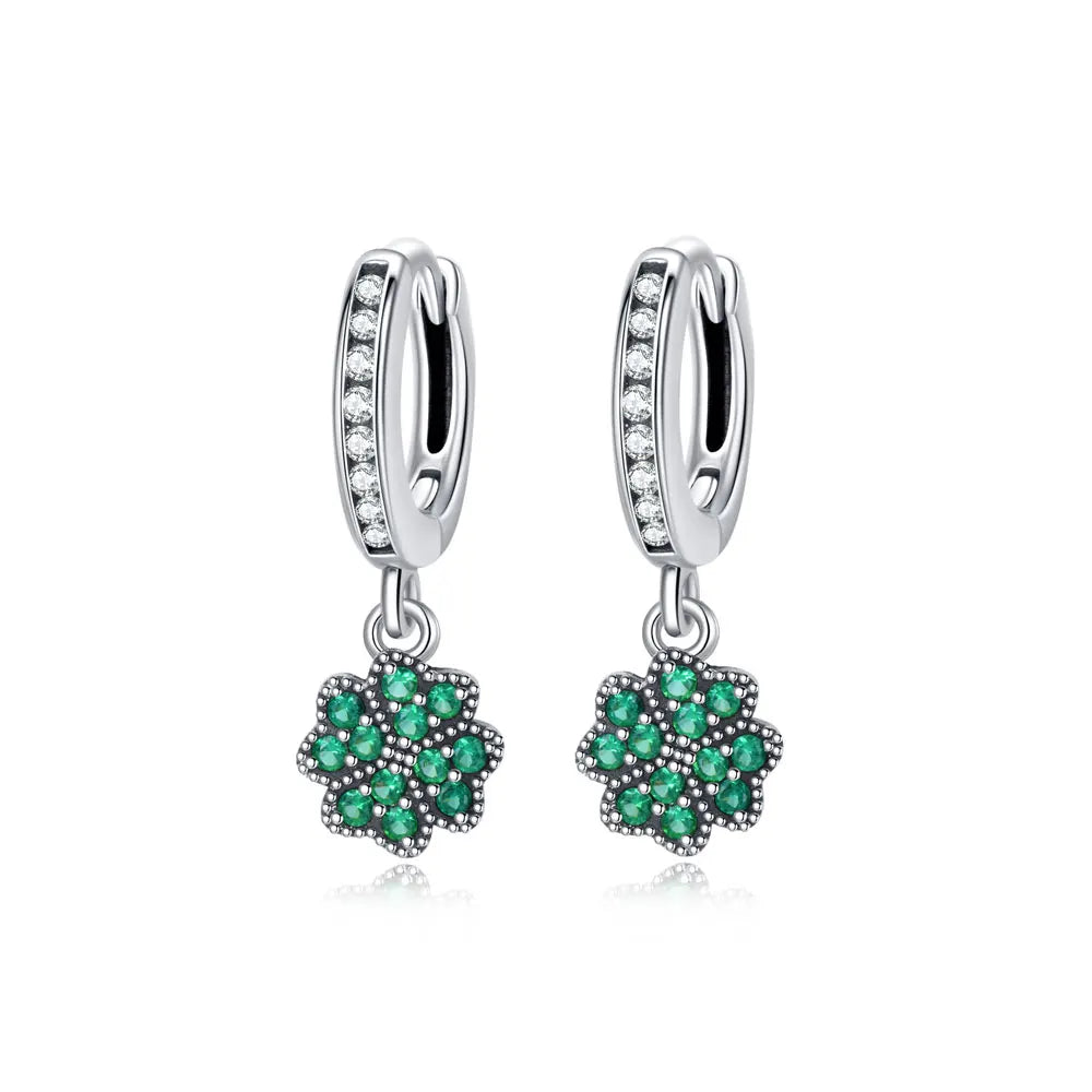 Sterling Silver Hoop Earrings Crystal