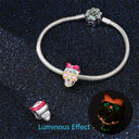 Sterling Silver Halloween Luminous Skull
