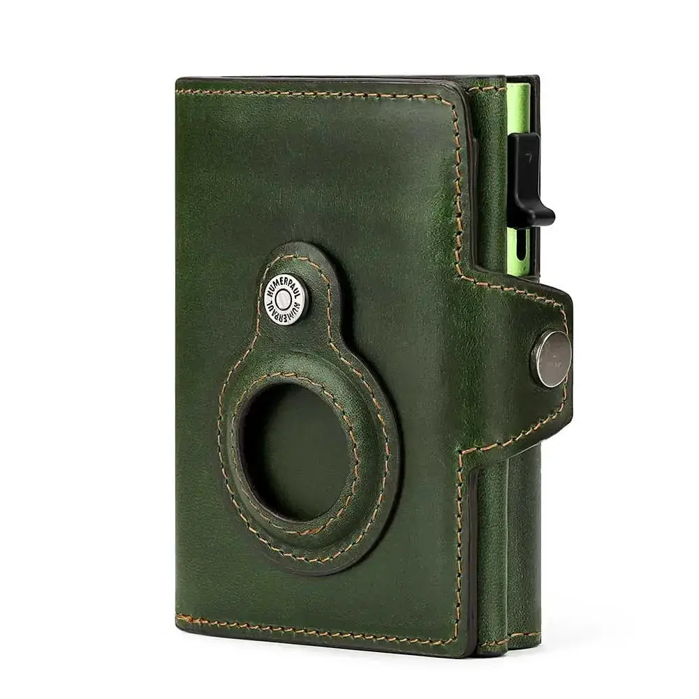 Anti Scan Magnet RFID Blocking Genuine Leather Card Wallet