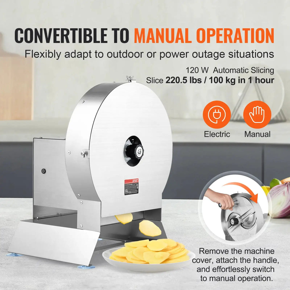 SucceBuy Electric Vegetable Slicer Thickness Adjustable — product view 2