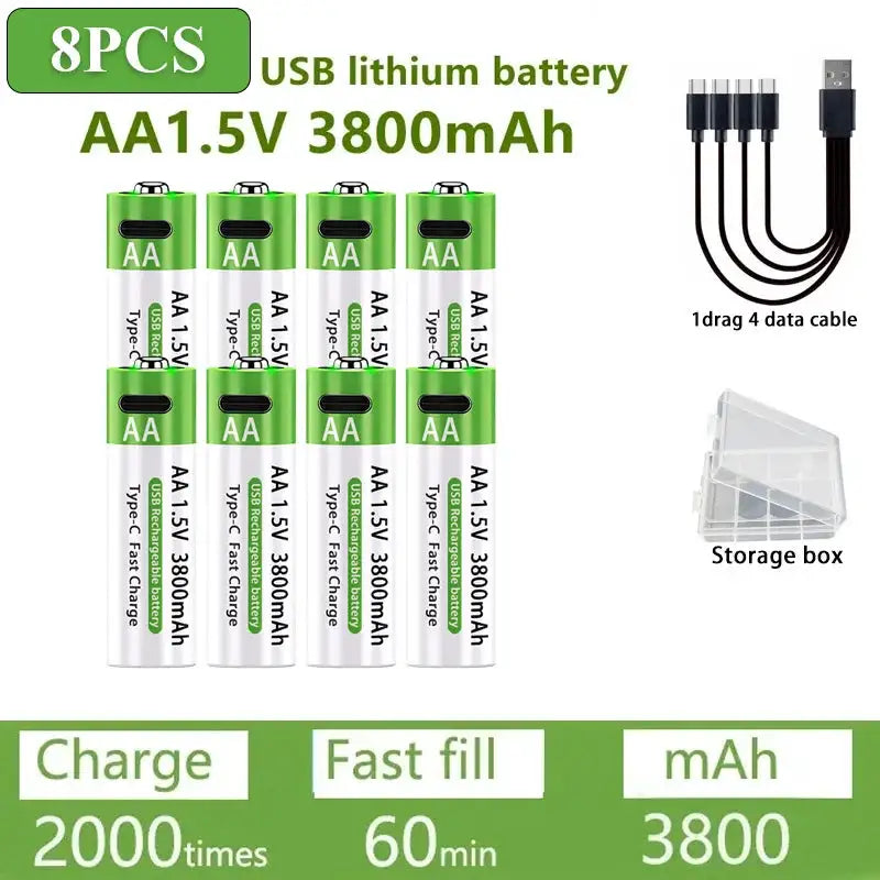 AA AAA Rechargeable Batteries - Capacity — product view 10