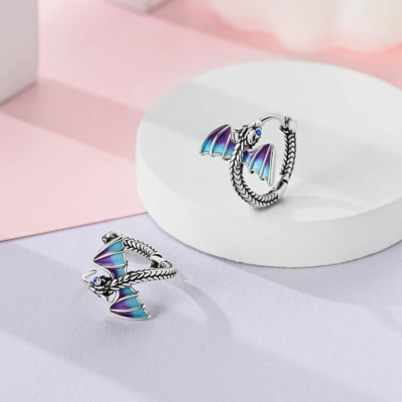 Real Sterling Silver Colorful Dragonfly