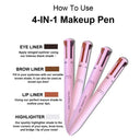 New 4 In 1 Eyebrow Pencil Lip Liner Highlighter Pen