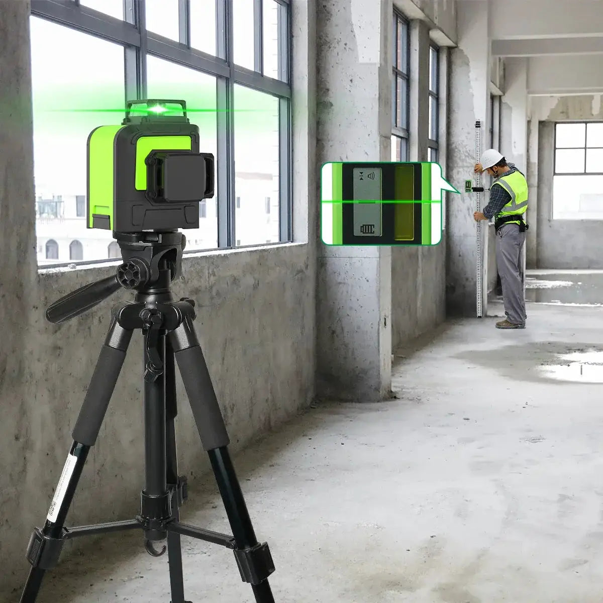 Huepar 12 Lines 3D Cross Line Laser Level Kit Osram Green