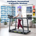 Senior Foldable Home Treadmill With Long Rails Heart Rate Monitor