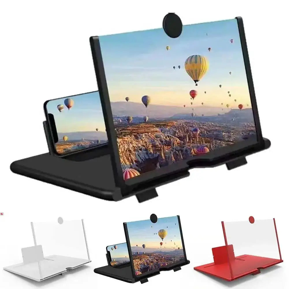3D HD Phone Screen Amplifier Projector, Foldable Stand for Movies Videos Games, Compatible with All 10 Inch Smartphones