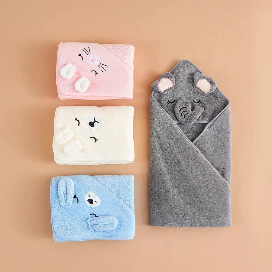 Kids Cartoon Hooded Bath Towel Ultra Soft Swim Towels