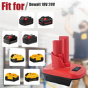 DM20M12 Battery Adapter Convert Dewalt 20V Milwaukee 18V M12
