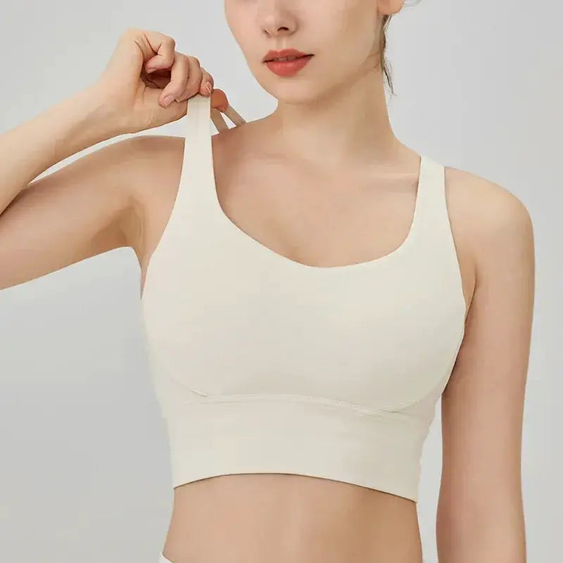 Women's Cross Back Yoga Bra for Gym Fitness Solid Color
