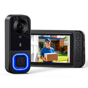 Video Doorbell HD Camera Night Vision No Monthly Fee Local Storage Up to 128GB Micro SD Card Two Way Talk IP66 Waterproof 300K Pixel Full Body View Local Screen Playback Desktop Stand Wall Bracket Day Night Protection for Hom