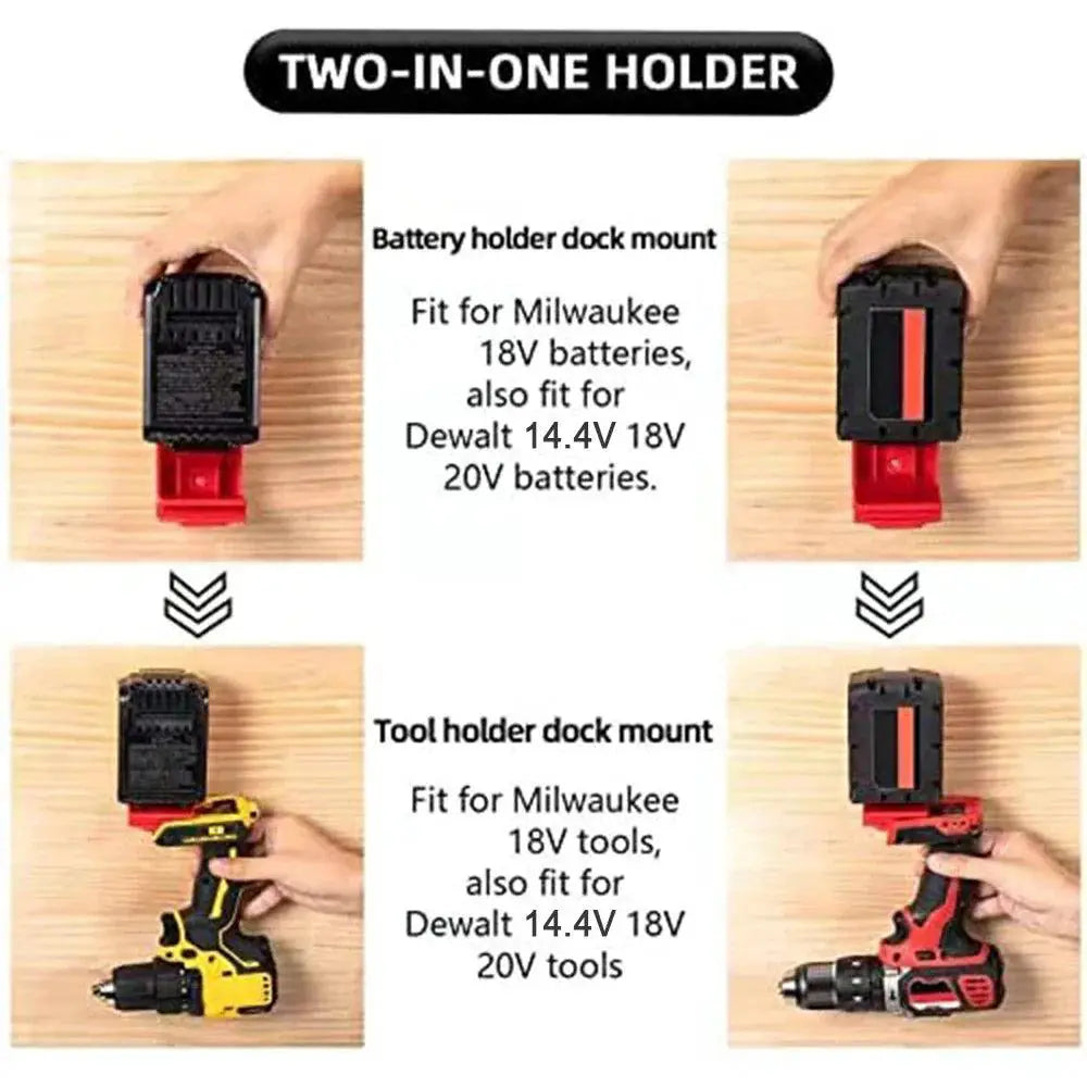 1/2/5PCS Tool Mount for Milwaukee Drill Battery Holder Storage - OurLum.com