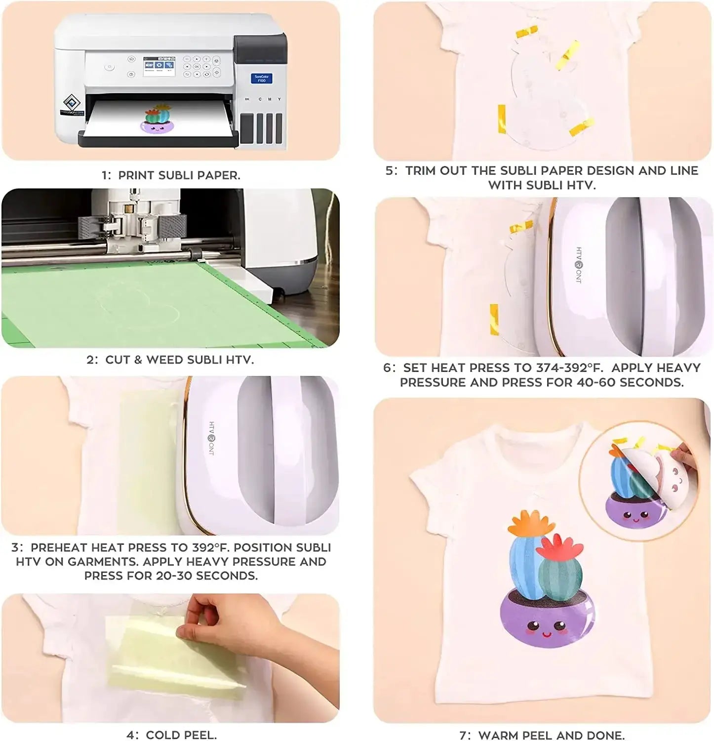 HTVRONT 12x10ft Sublimation Transfer Vinyl For Light Shirts