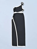 BEAUKEY Asymmetric Floral Slit Dress
