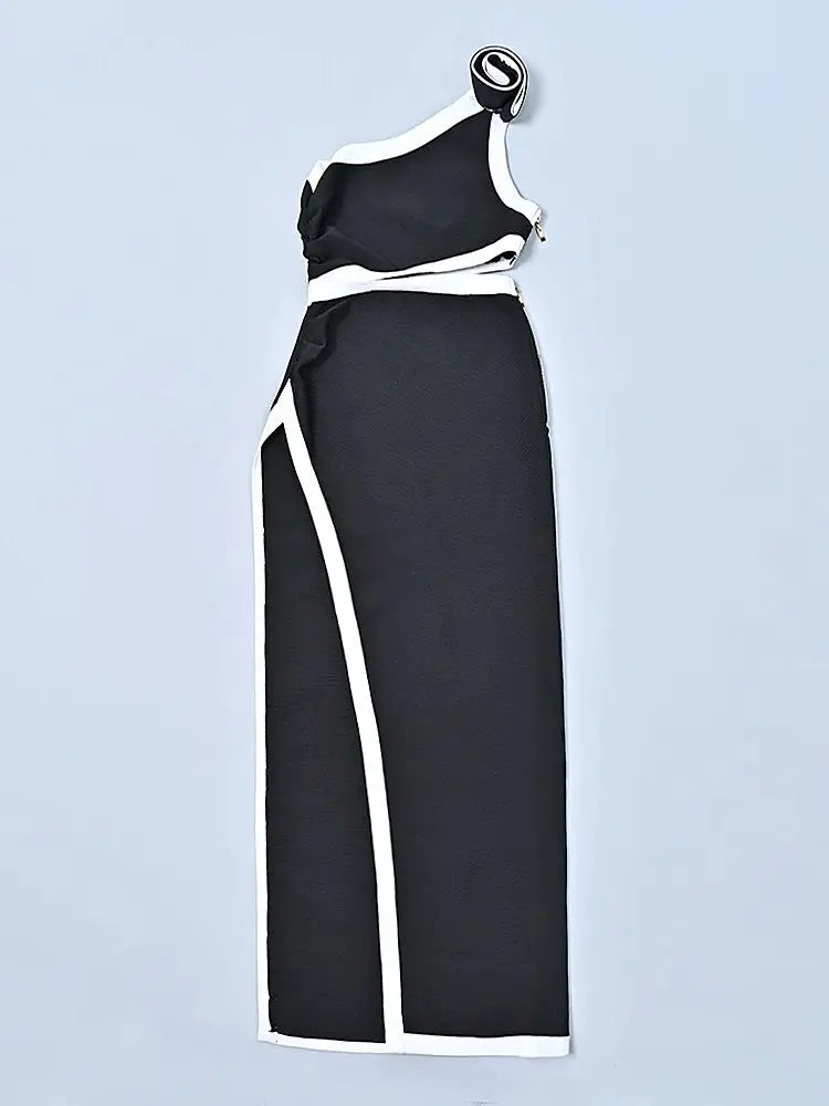BEAUKEY Asymmetric Floral Slit Dress