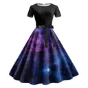 Starry Print Vintage Swing Dress