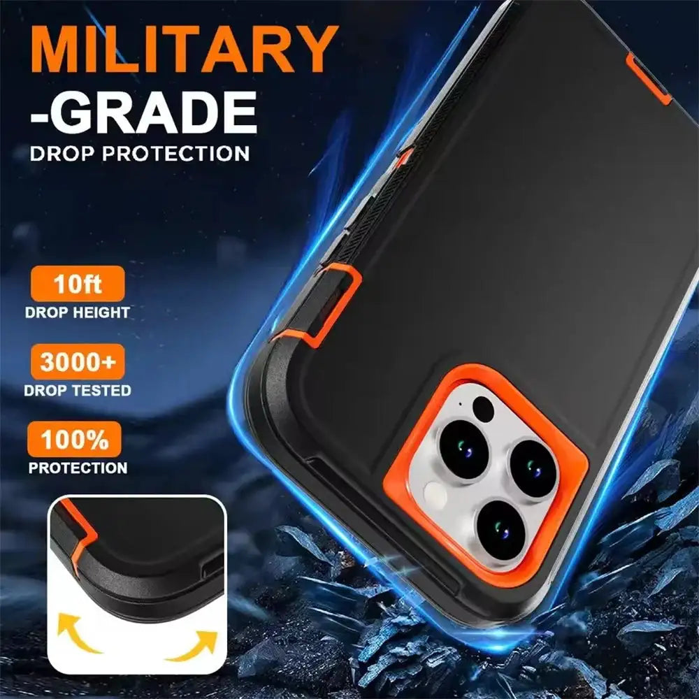 3in1 Defend Phone Case For iPhone 16 18 17 16E 15 14 Plus 13 12 Pro Max Mini Original Heavy Duty Shockproof Hybrid Armor Cover