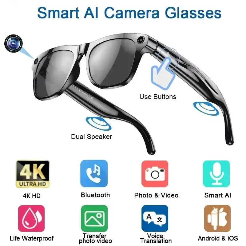 HD Color Changing AI Smart Glasses Chat GPT Camera Bluetooth — product view 12