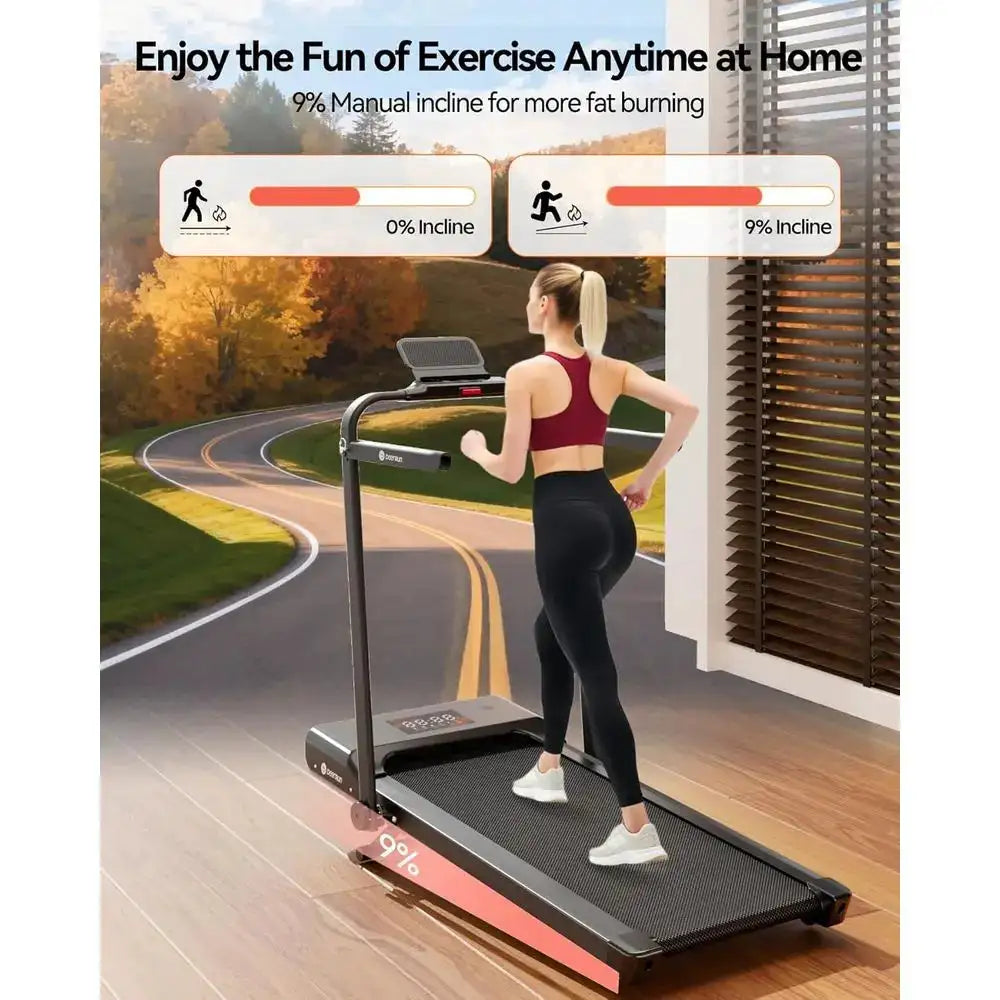Compact 4-in-1 Folding Under Desk Treadmill, Portable Walking Pad with Incline, Handle Bar, 300 lbs Capacity, 3.0 HP Motor, and