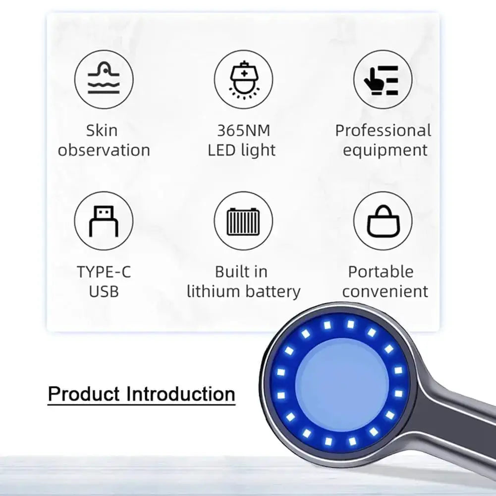 Woods Lamp Skin Analyzer UV Light Magnifying Glass Facial Skin — product view 3