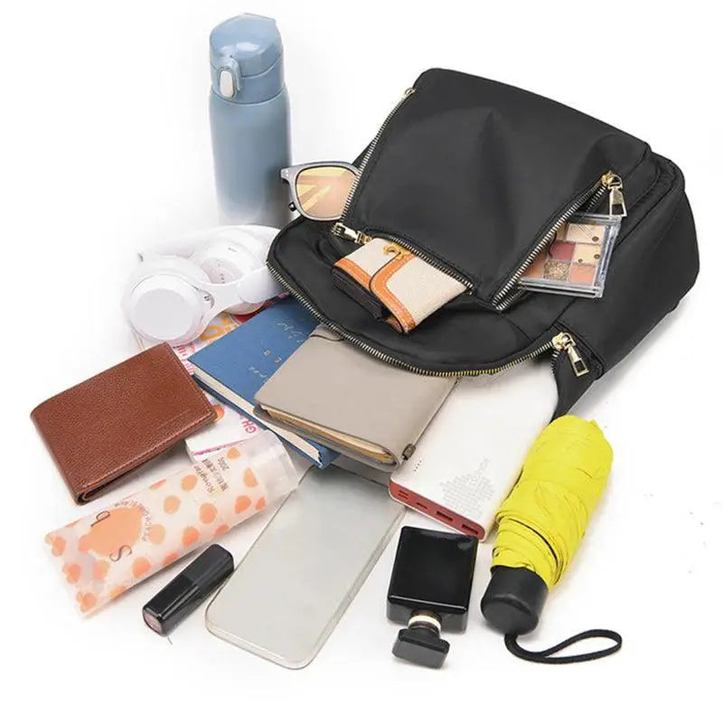 Black Large Capacity Backpack For Women Travel Bag