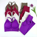 Seamless Yoga Set Women High Waist Leggings Bra