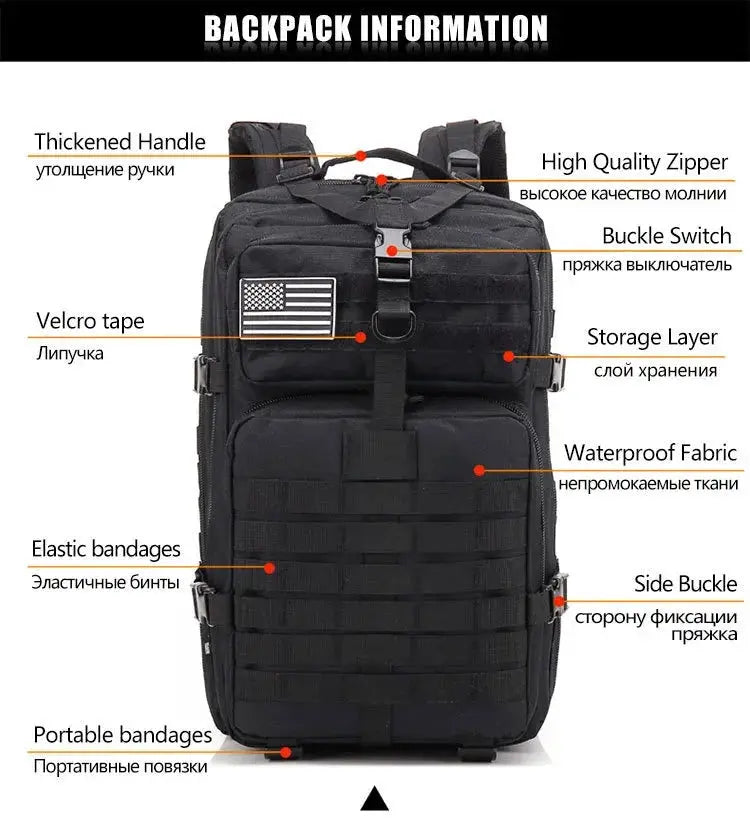 Rugged Tactical Backpack for Hiking Edition AA — product view 14