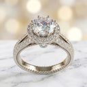 Round Moissanite Ring in Sterling Silver Split