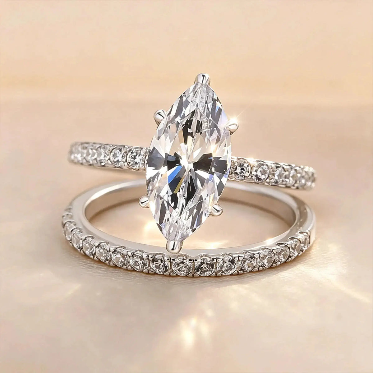 Moissanite Ring in Sterling Silver Horse — product view 4