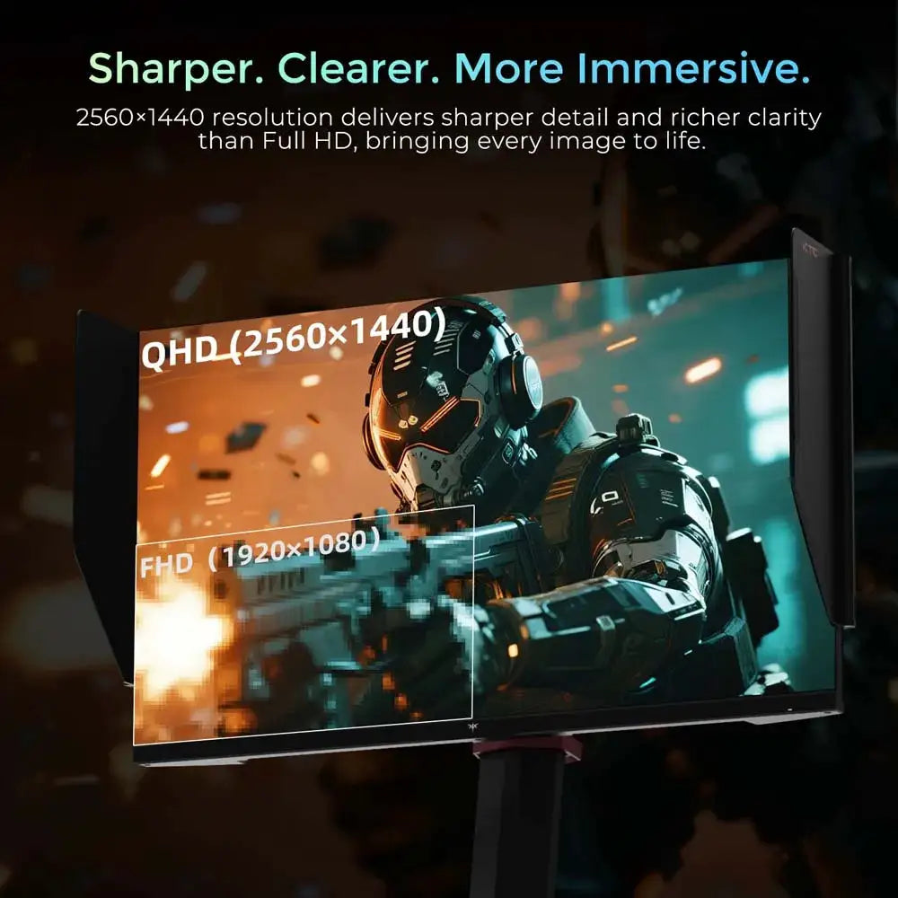 KTC H27E8 Gaming Monitor, 27-inch 2560×1440 Fast IPS Screen, 240Hz Refresh Rate & 275Hz OC, 1ms MPRT Response Time, HDR400, FreeSync & G-Sync Compatible, Low Blue Light & Flicker-Free, Adjustable Stand & 100x100mm VESA Mount