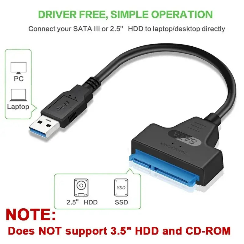 SATA to USB 3.0 Cable 6 Gbps for 2.5 Inch HDD SSD Adapter