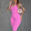 Yoga Set Seamless Backless Halter Top Leggings