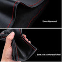 Soft Fiber Leather Steering Wheel Cover Set Universal Fit